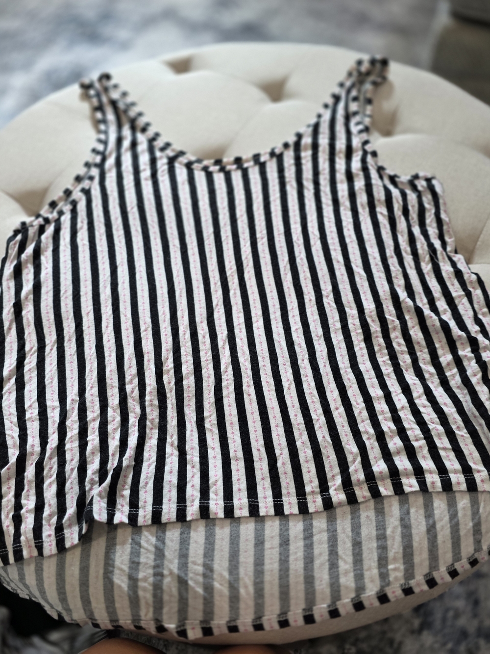 Betsey Johnson Black and White Striped Tank Top